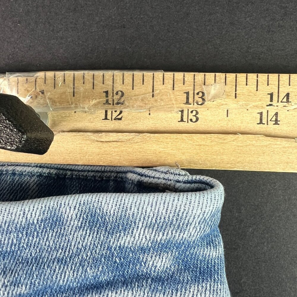 American Eagle Jean Women 26x30* Super High Rise Flare Blue Stretch Denim Tag 2R - Picture 16 of 16